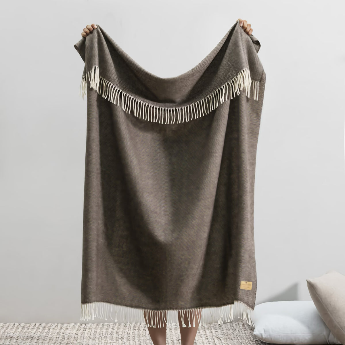 Hanging Lands Downunder Juno Cashmere Throw in Espresso color