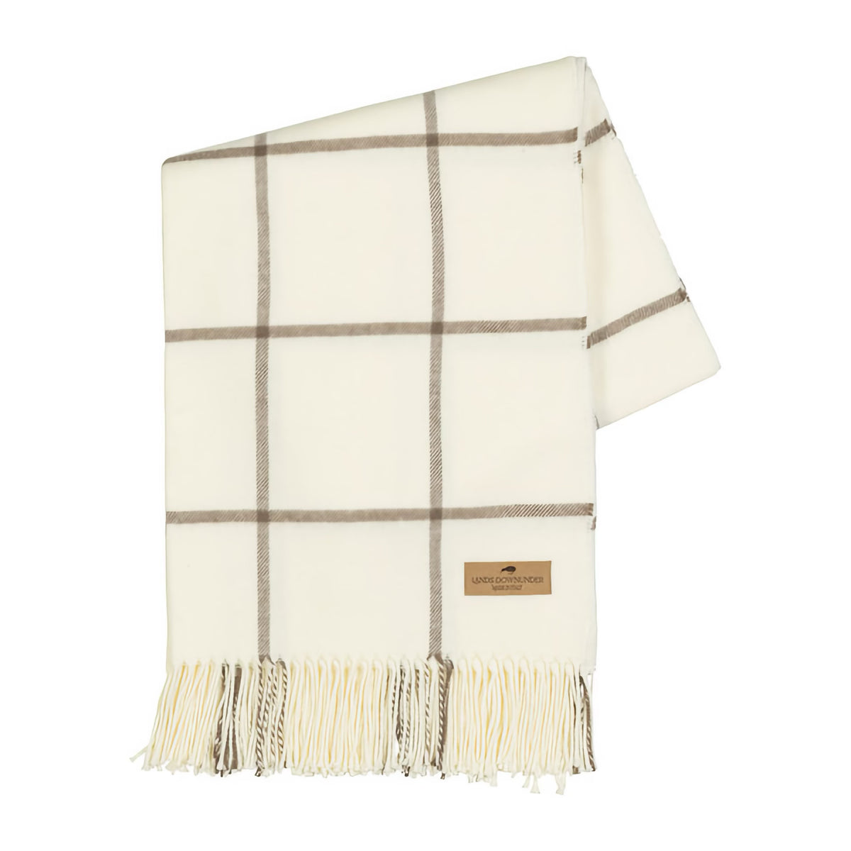 Folded Lands Downunder Lexington Plaid Throw in Barnwood color