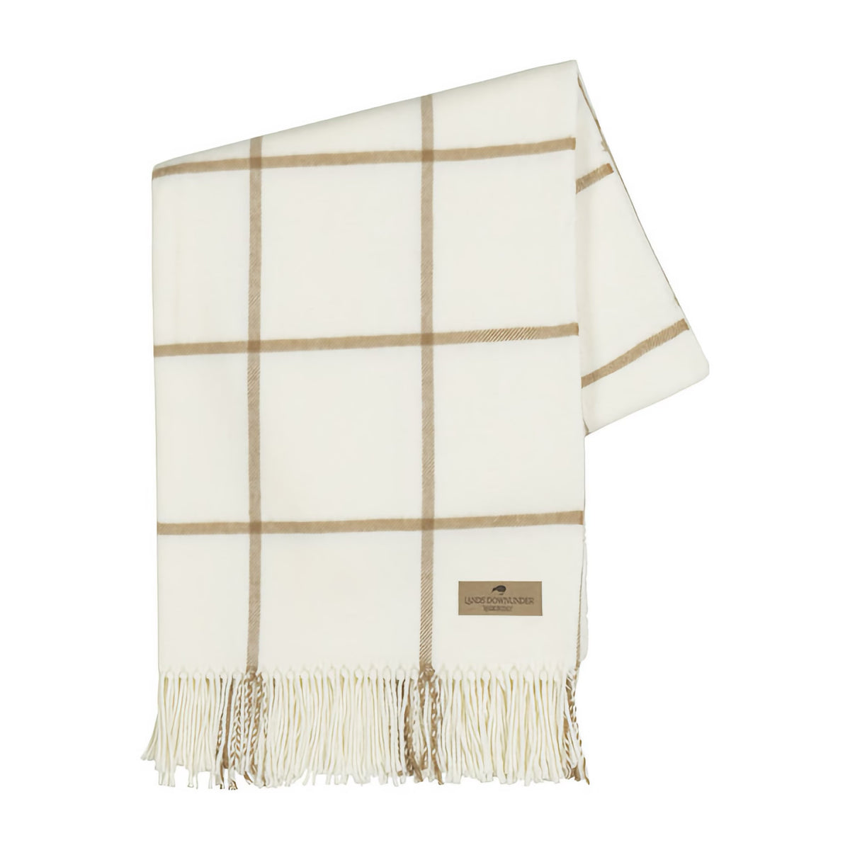 Folded Lands Downunder Lexington Plaid Throw in Caramel color