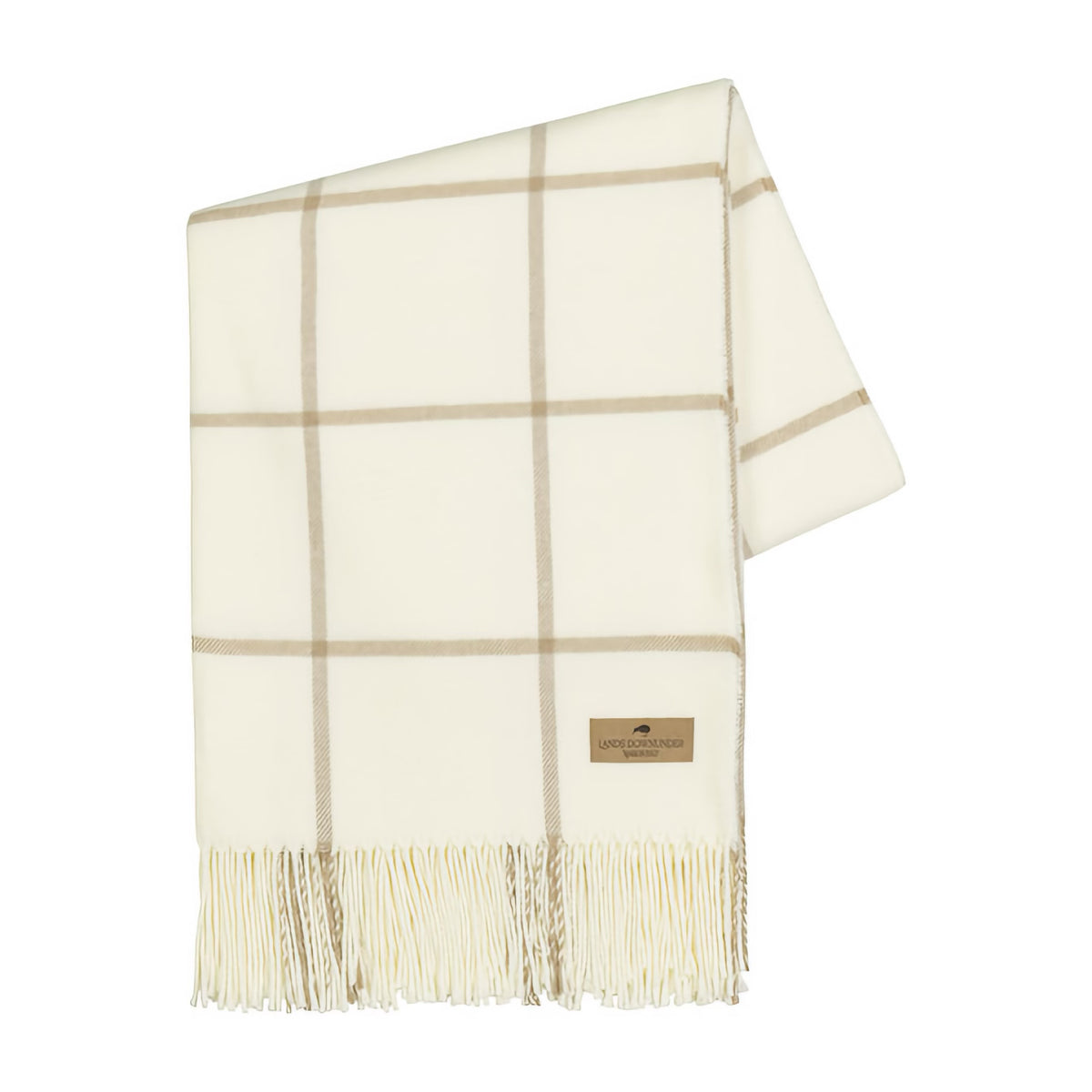Folded Lands Downunder Lexington Plaid Throw in Dune color