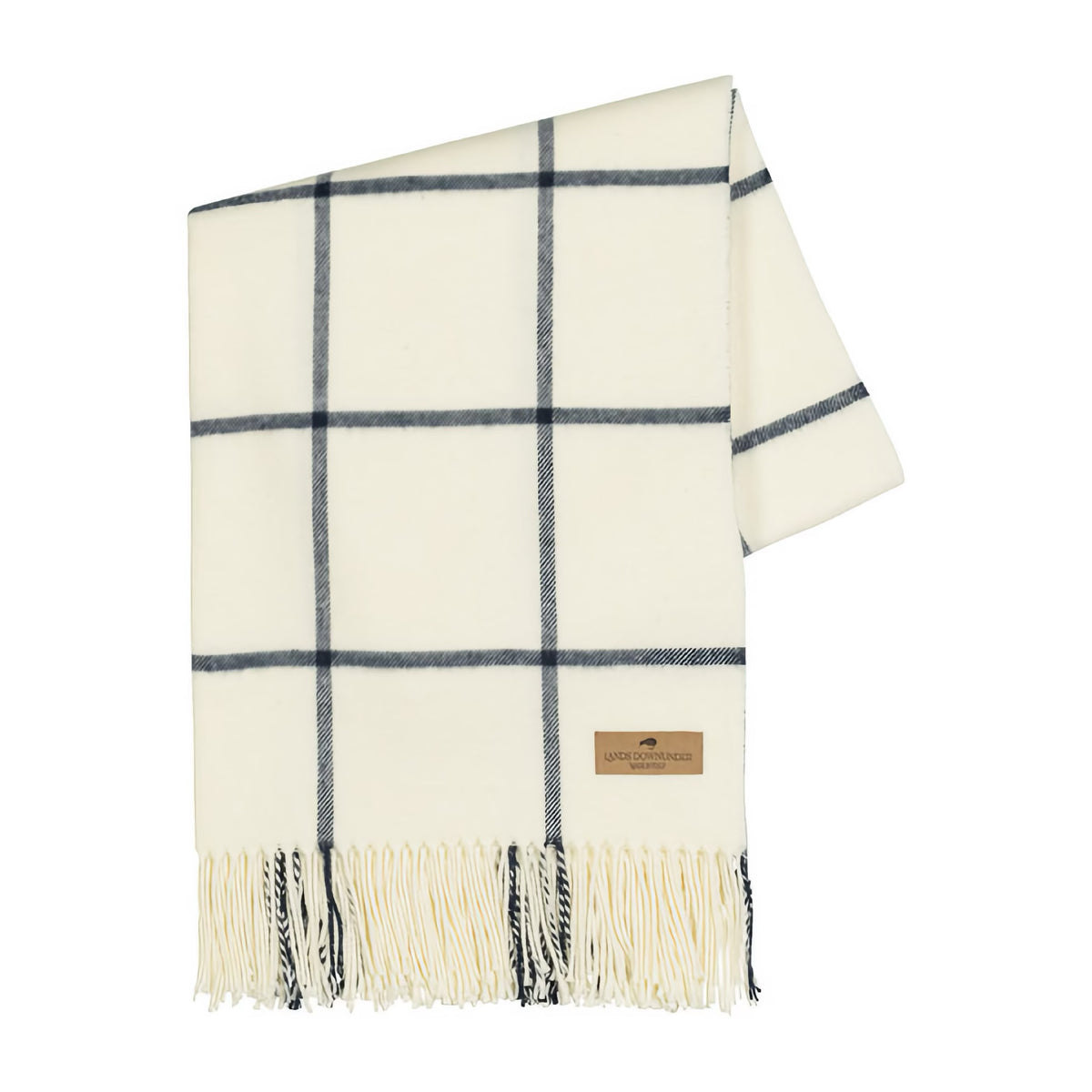 Folded Lands Downunder Lexington Plaid Throw in Navy color