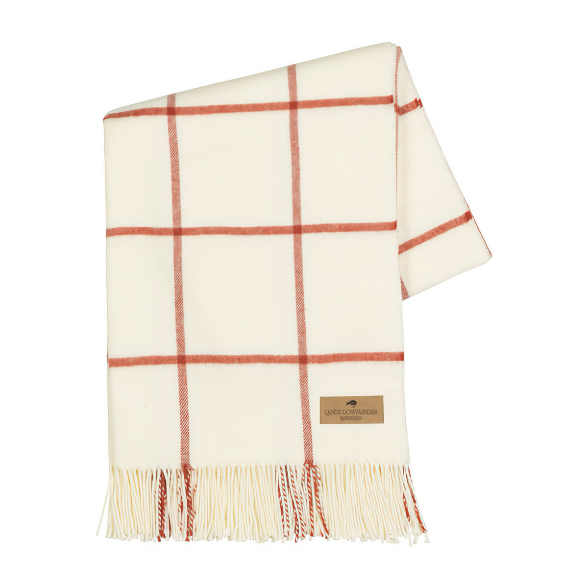 Folded Lands Downunder Lexington Plaid Throw in Spicy Orange color