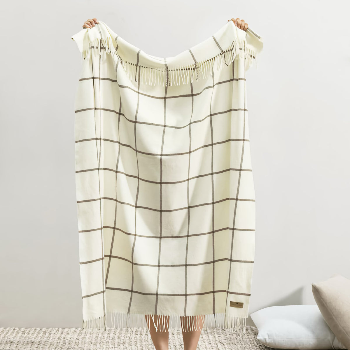 Hanging Lands Downunder Lexington Plaid Throw in Barnwood color