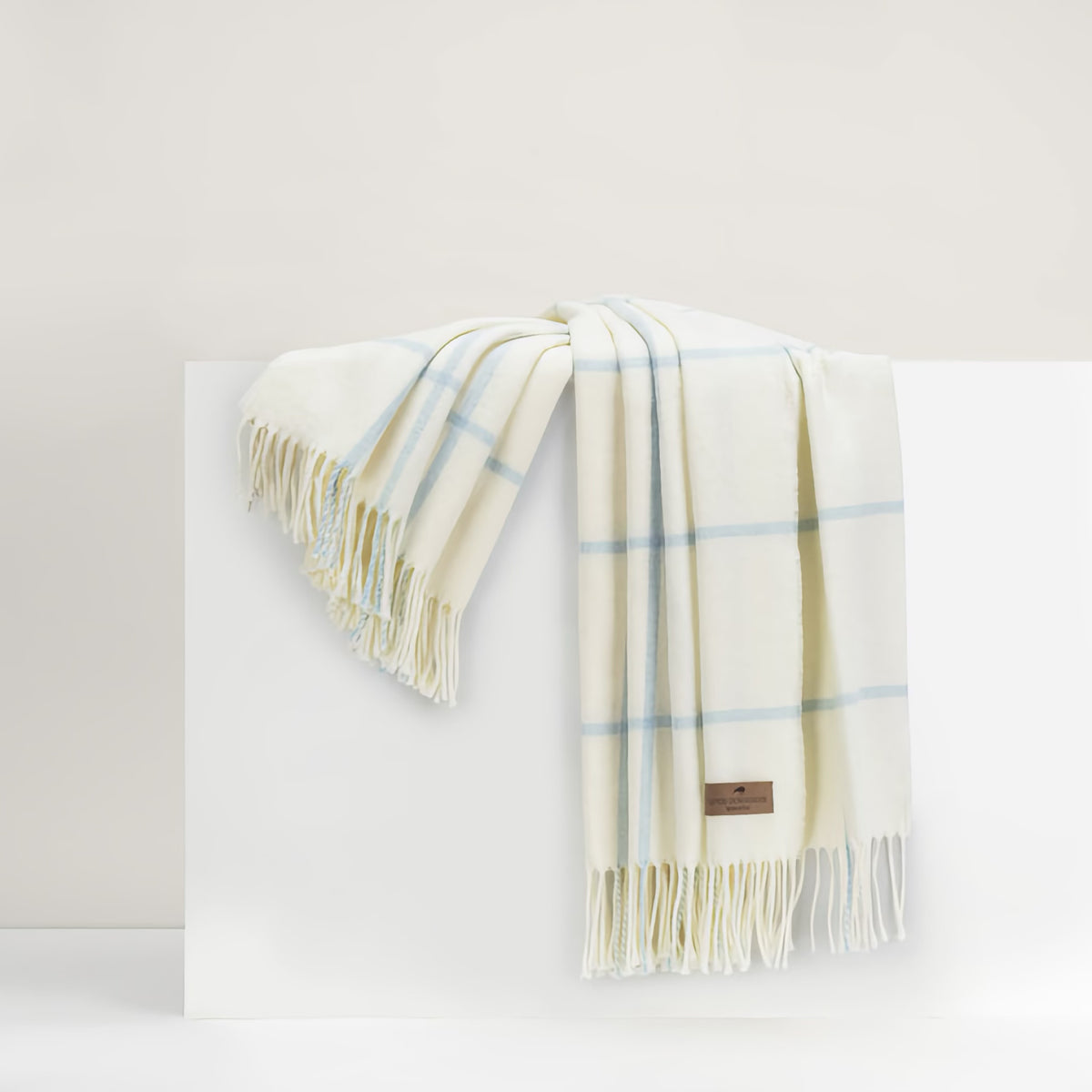 Lands Downunder Lexington Plaid Throw in Baby Blue color