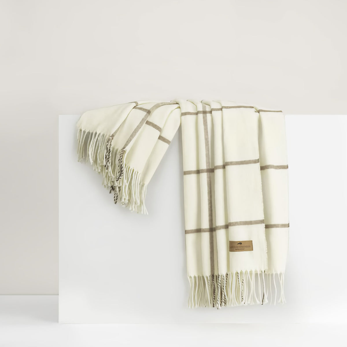 Lands Downunder Lexington Plaid Throw in Barnwood color