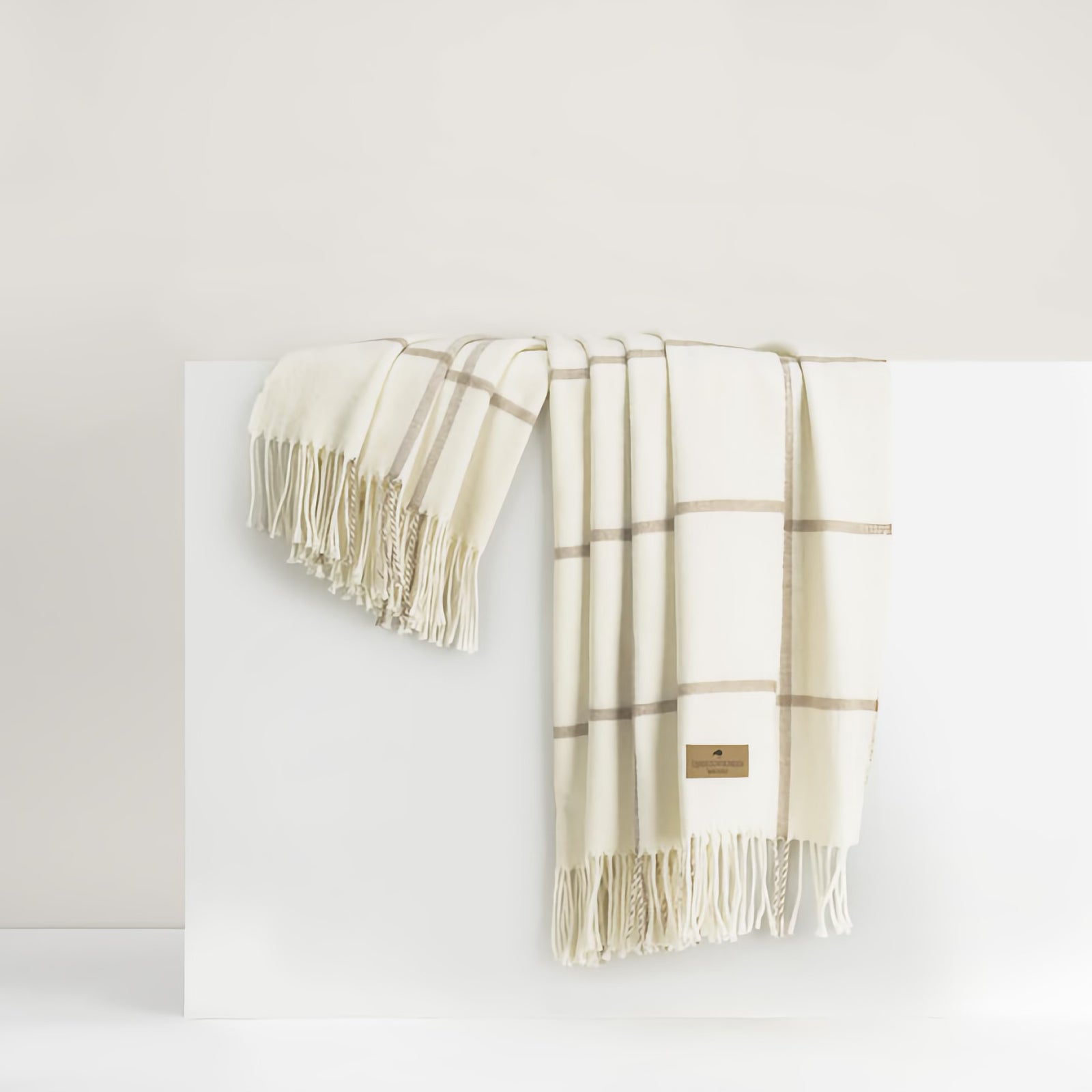 Lands Downunder Lexington Plaid Throw in Dune color