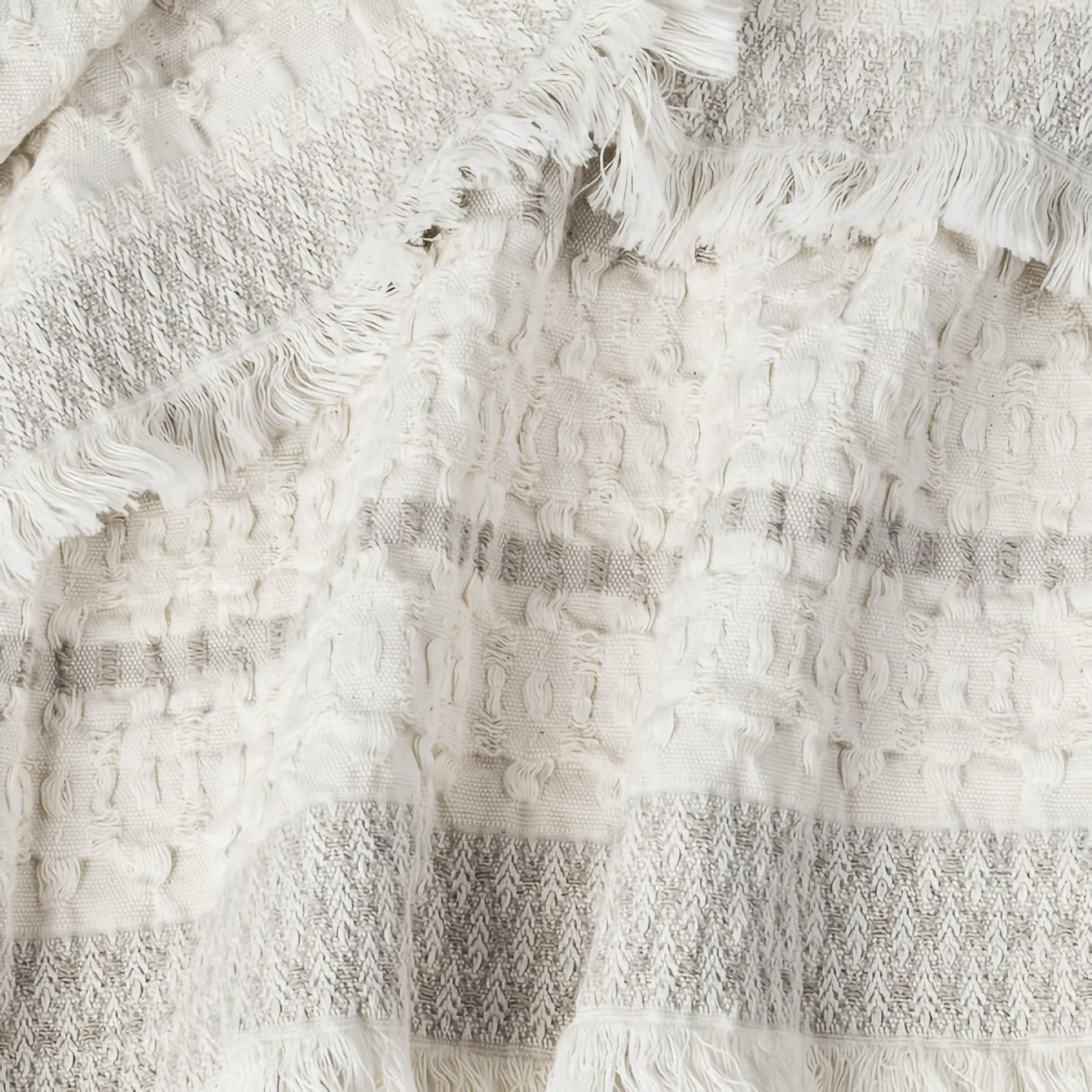 Folded Lands Downunder Lisbon Cotton Throw in Taupe color