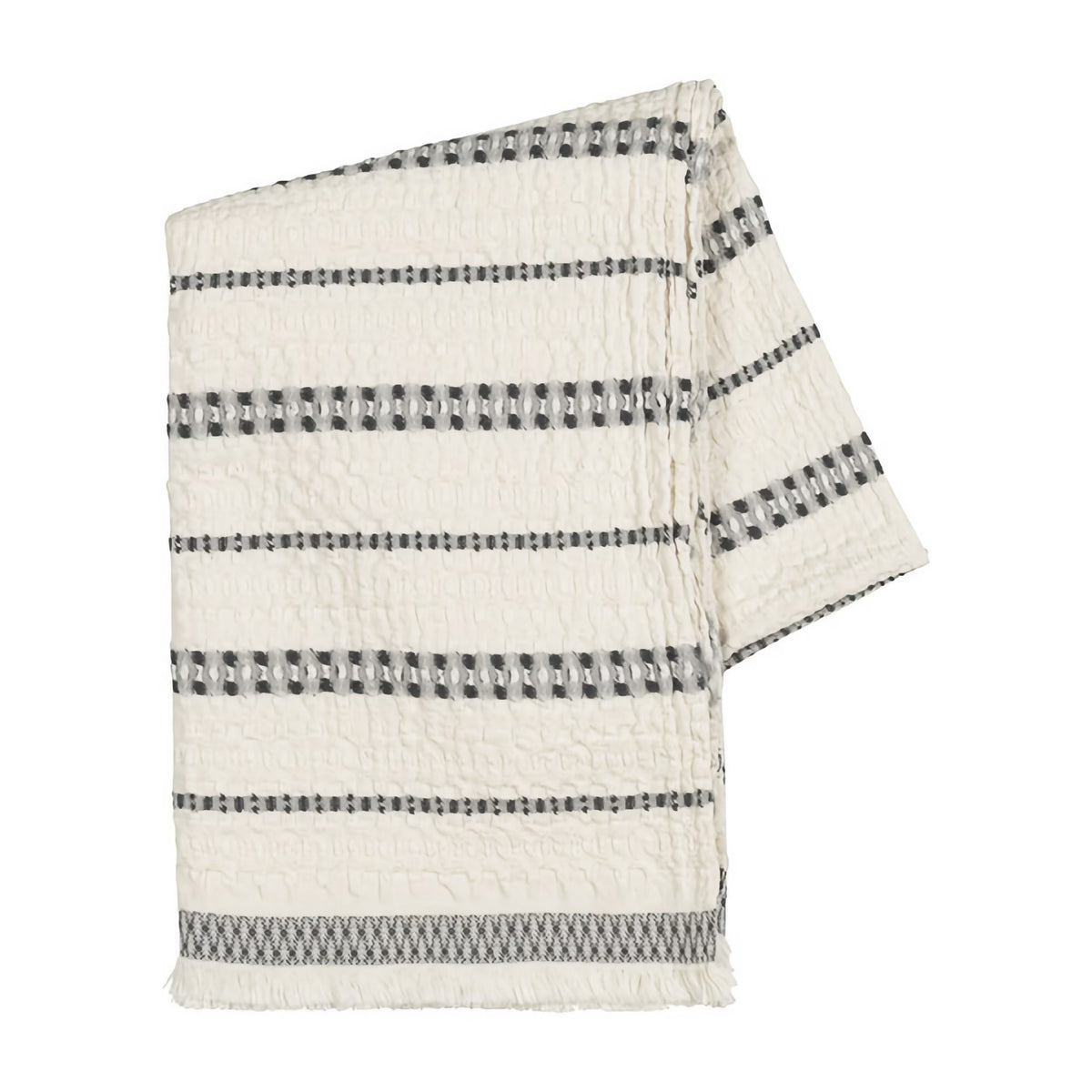 Folded Lands Downunder Lisbon Cotton Throw in Charcoal color