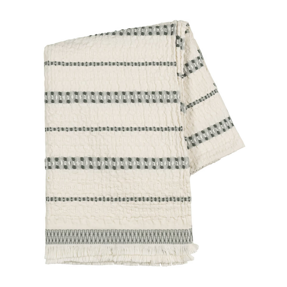 Folded Lands Downunder Lisbon Cotton Throw in Olive color