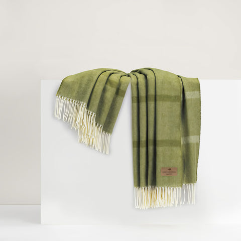 Lands Downunder Montauk Stripe Herringbone Throws - Fern featured image