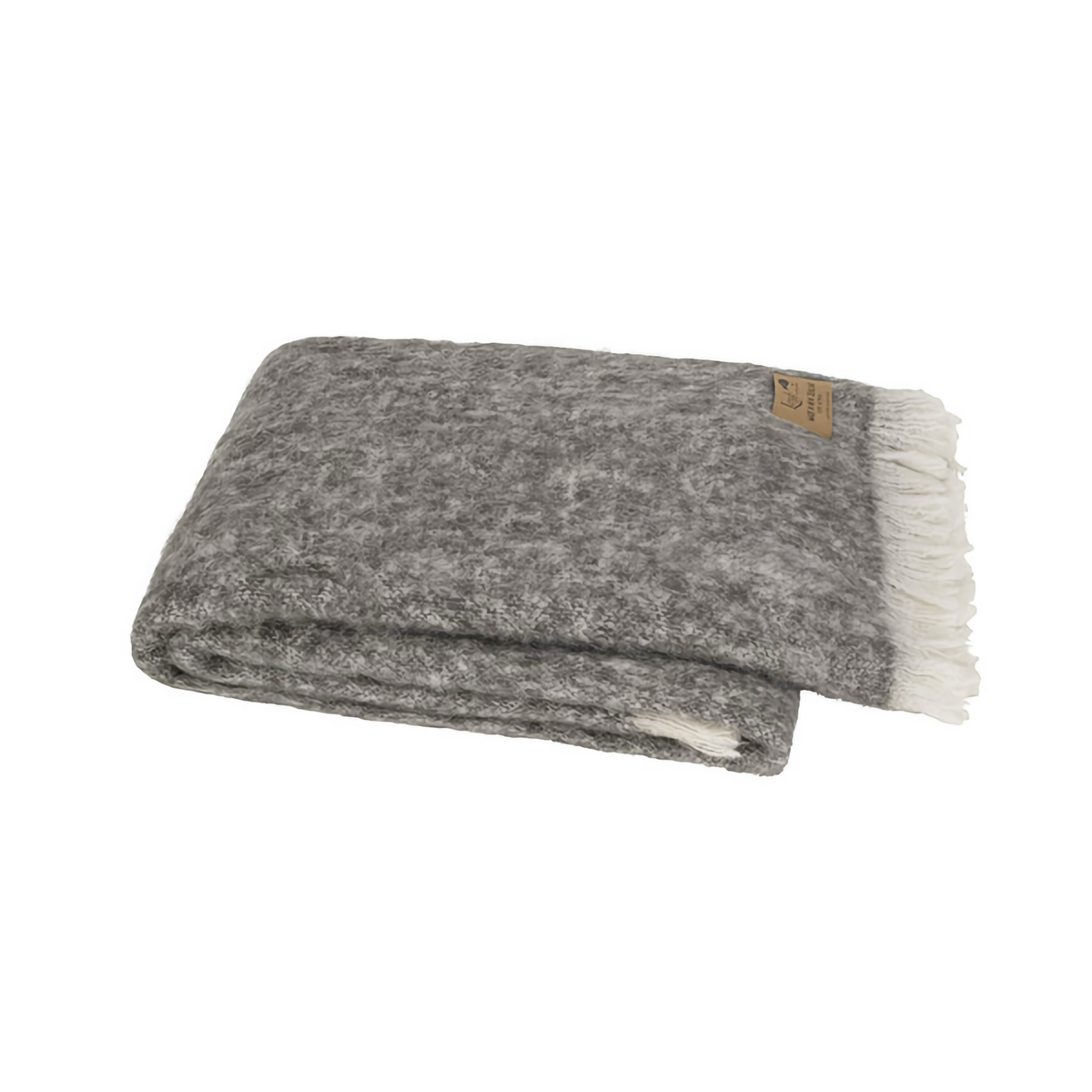 Folded Lands Downunder New Zealand Alpaca Throw in Granite color