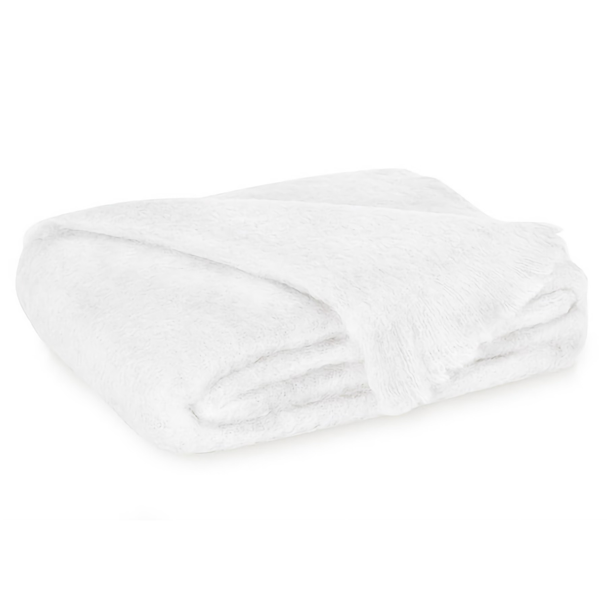 Folded Lands Downunder New Zealand Mohair Throw in Snowflake color