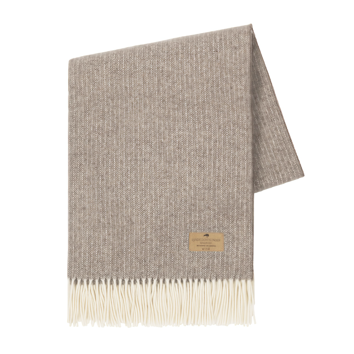 Folded Lands Downunder Pinstripe Cashmere Throw in Taupe Color