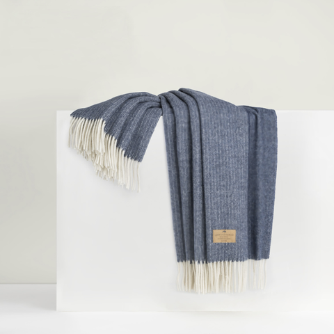 Lands Downunder Pinstripe Cashmere Throw - Pacific featured image