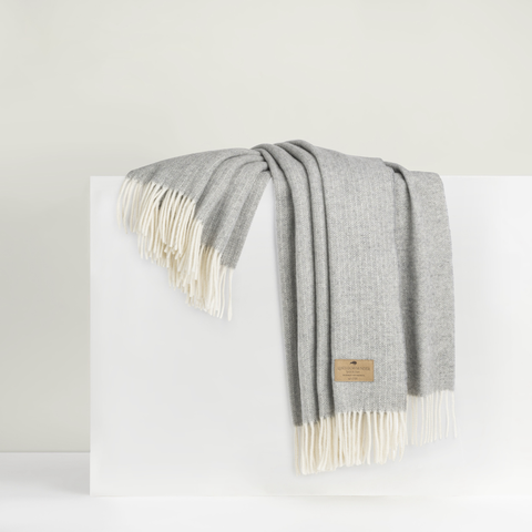 Lands Downunder Pinstripe Cashmere Throw - Silver featured image
