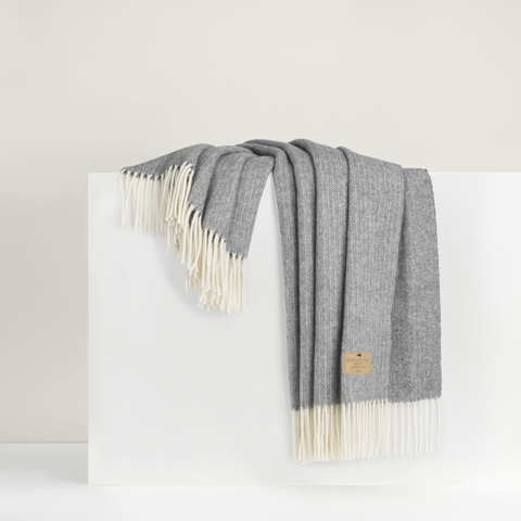 Lands Downunder Pinstripe Cashmere Throw - Slate featured image