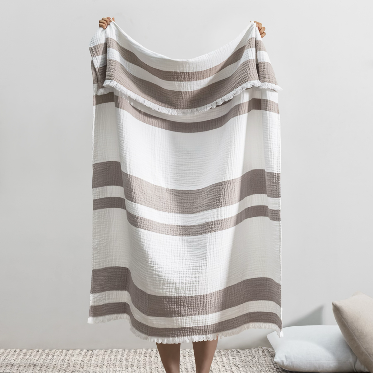 Hanging Lands Downunder San Marino Throw in Taupe Color