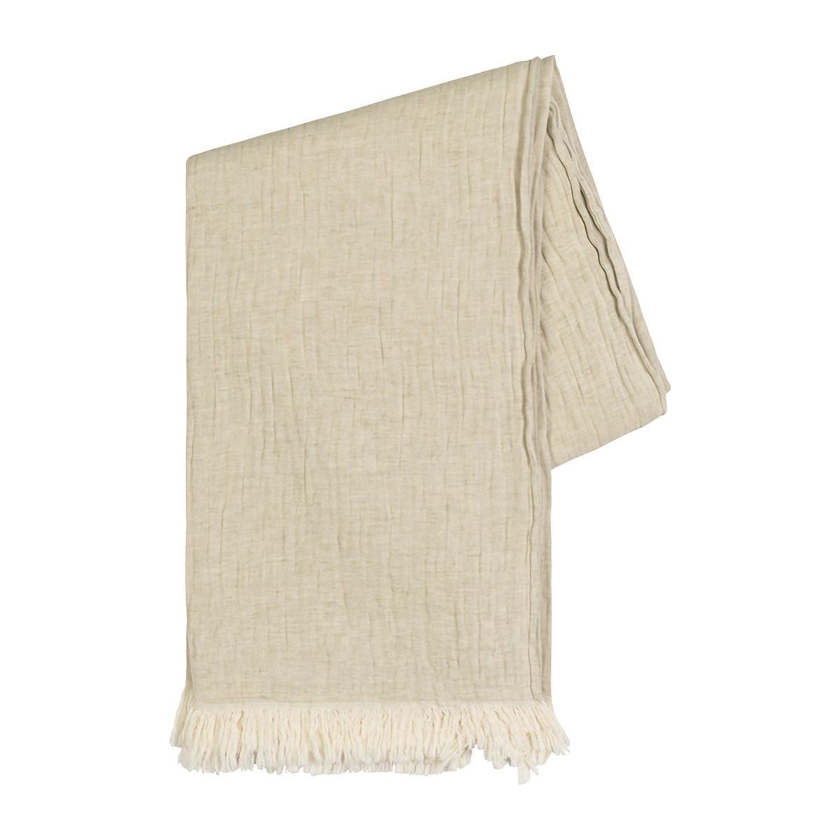 Folded Lands Downunder Soho Cotton Linen Throw in Dried Sage Color