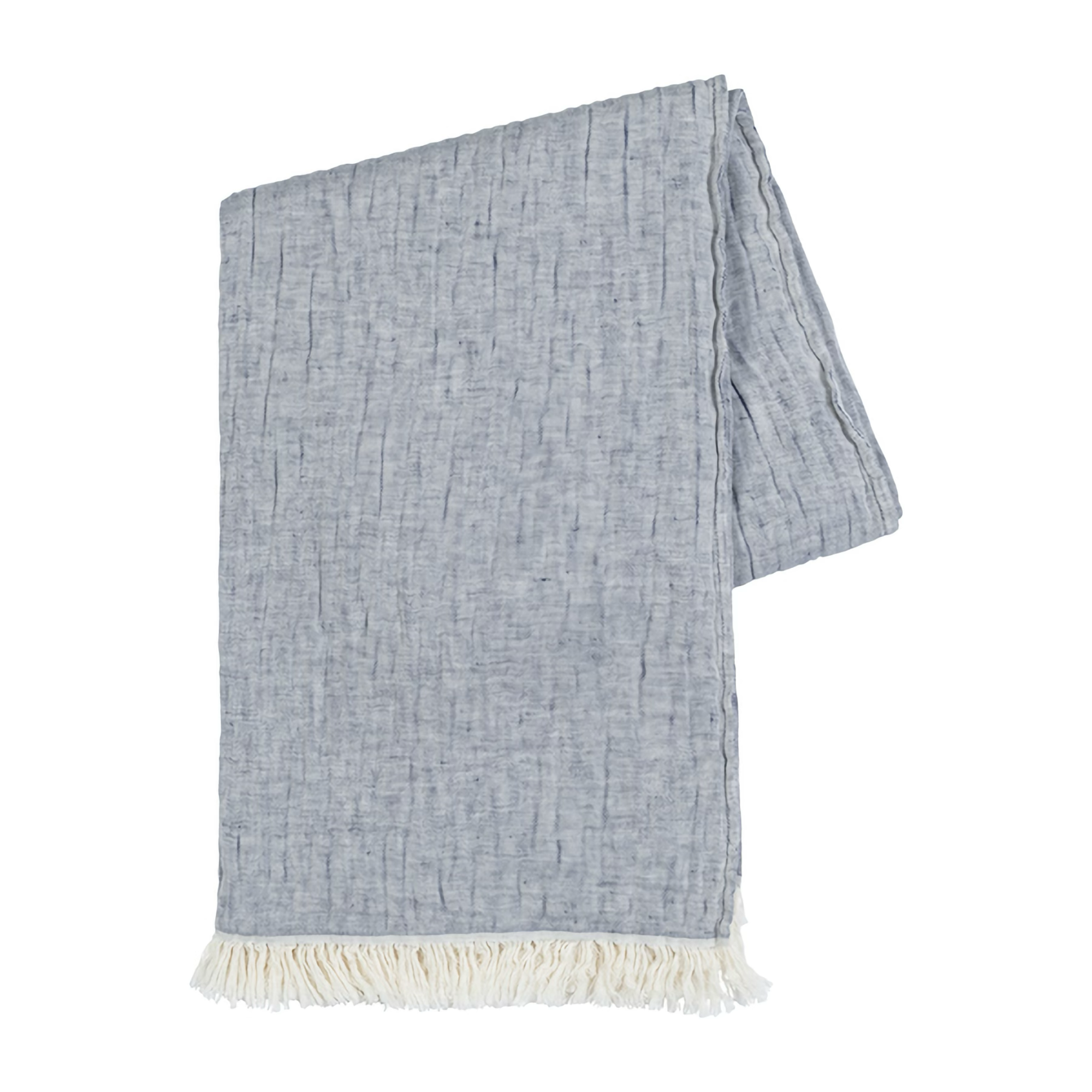 Folded Lands Downunder Soho Cotton Linen Throw in Lakeside Color