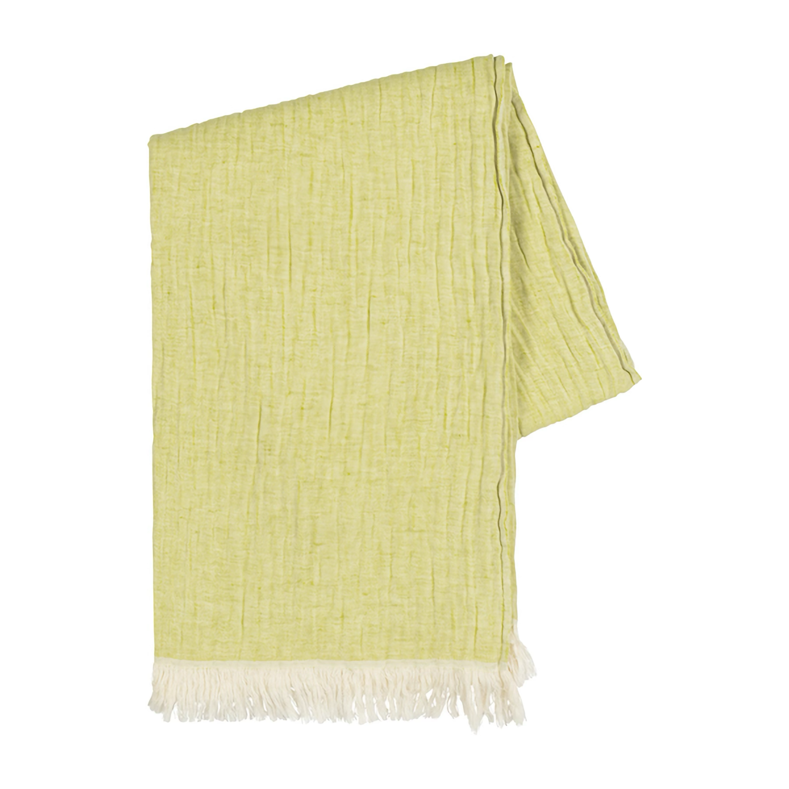 Folded Lands Downunder Soho Cotton Linen Throw in Lime Color