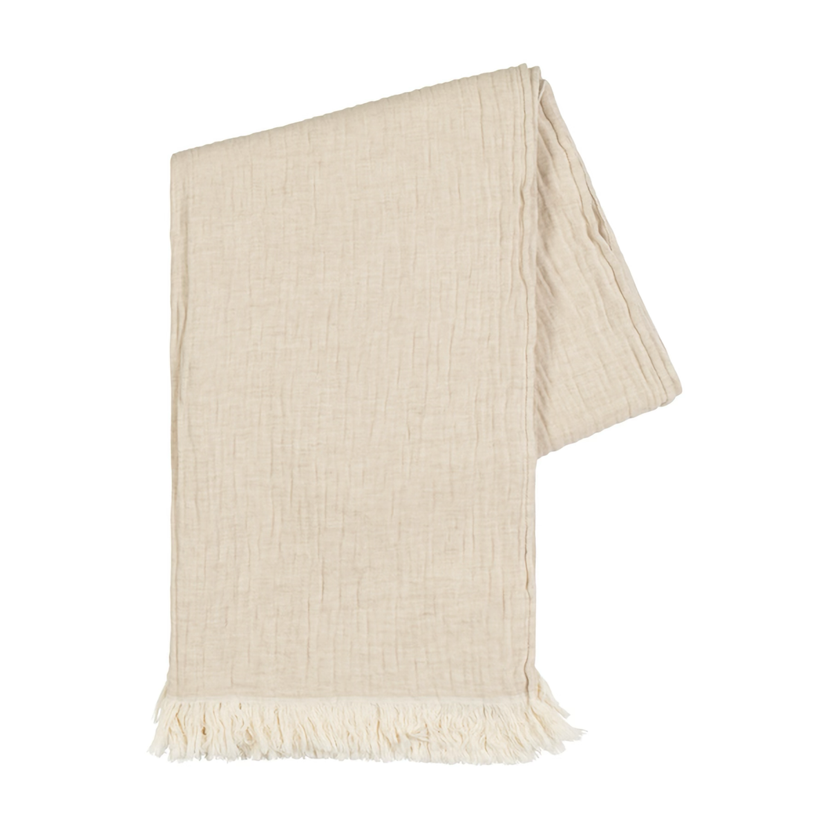 Folded Lands Downunder Soho Cotton Linen Throw in Natural Color