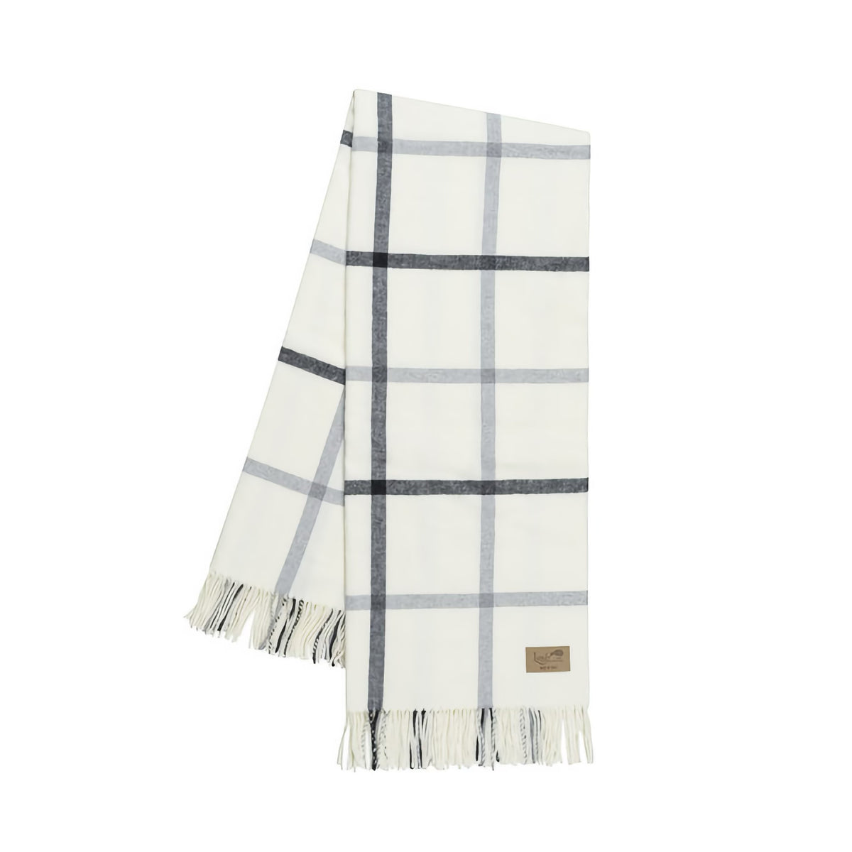 Folded Lands Downunder Tattersall Plaid Throw in Light Gray and Graphite color