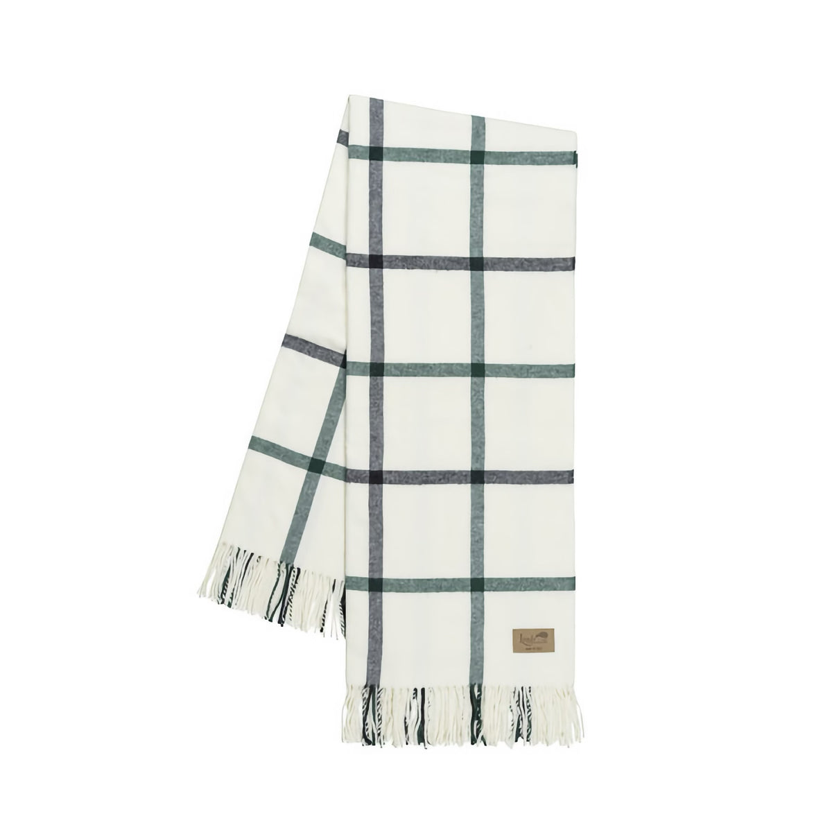 Folded Lands Downunder Tattersall Plaid Throw in Pine and Graphite color