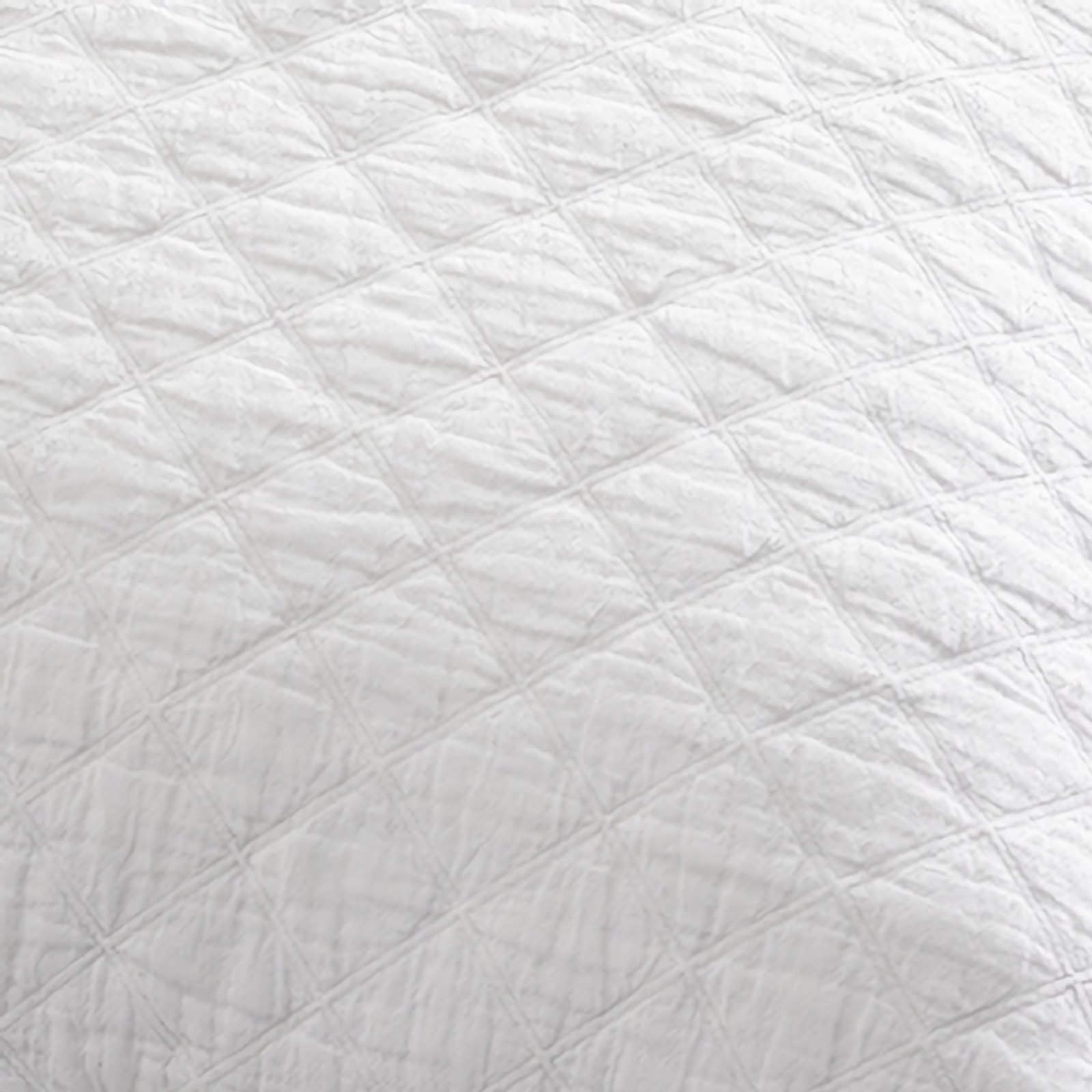 Closeup of Lands Downunder Tile Cotton Blanket and Shams in White Color