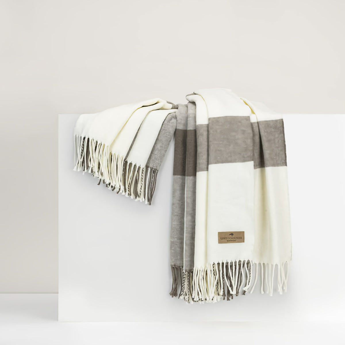 Lands Downunder Wellington Plaid Throw in Barnwood color