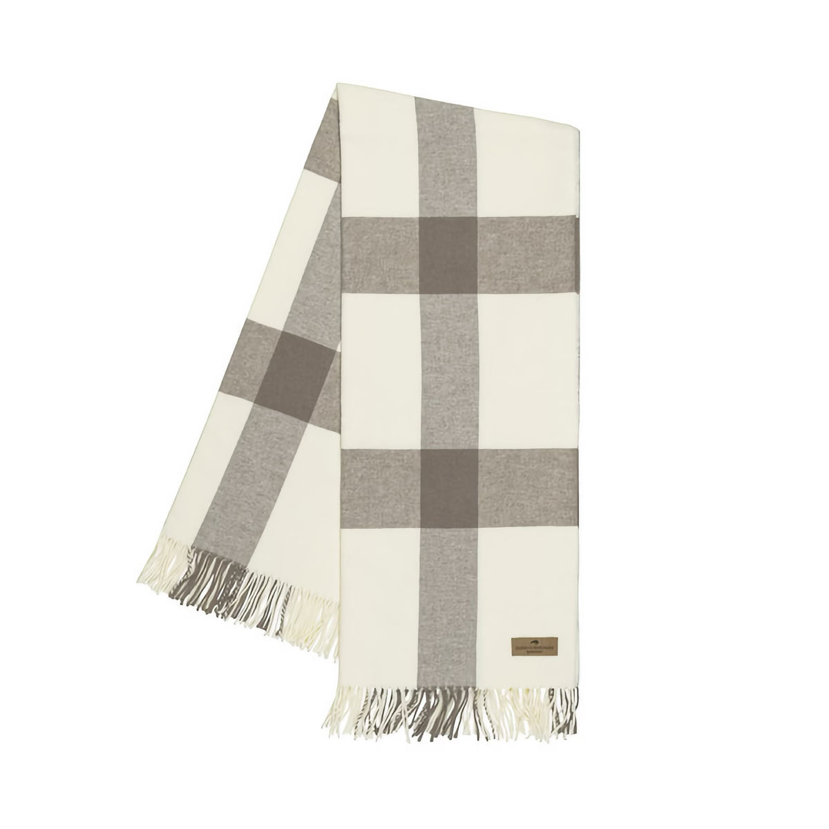 Folded Lands Downunder Wellington Plaid Throw in Barnwood color
