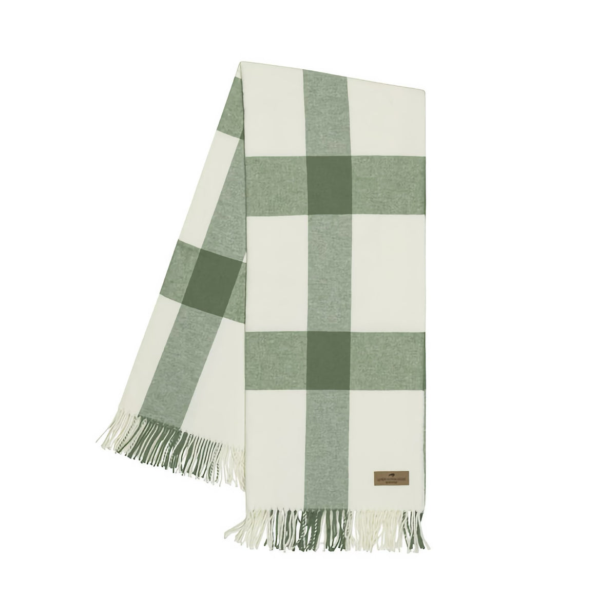 Folded Lands Downunder Wellington Plaid Throw in Olive color