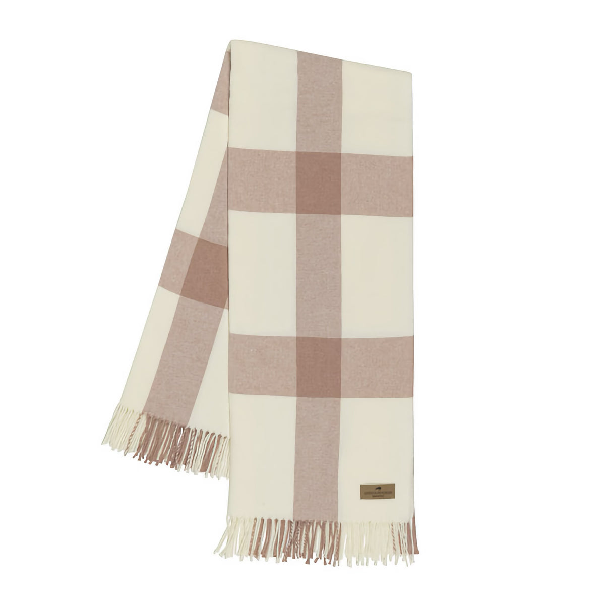 Folded Lands Downunder Wellington Plaid Throw in Rose Quartz color