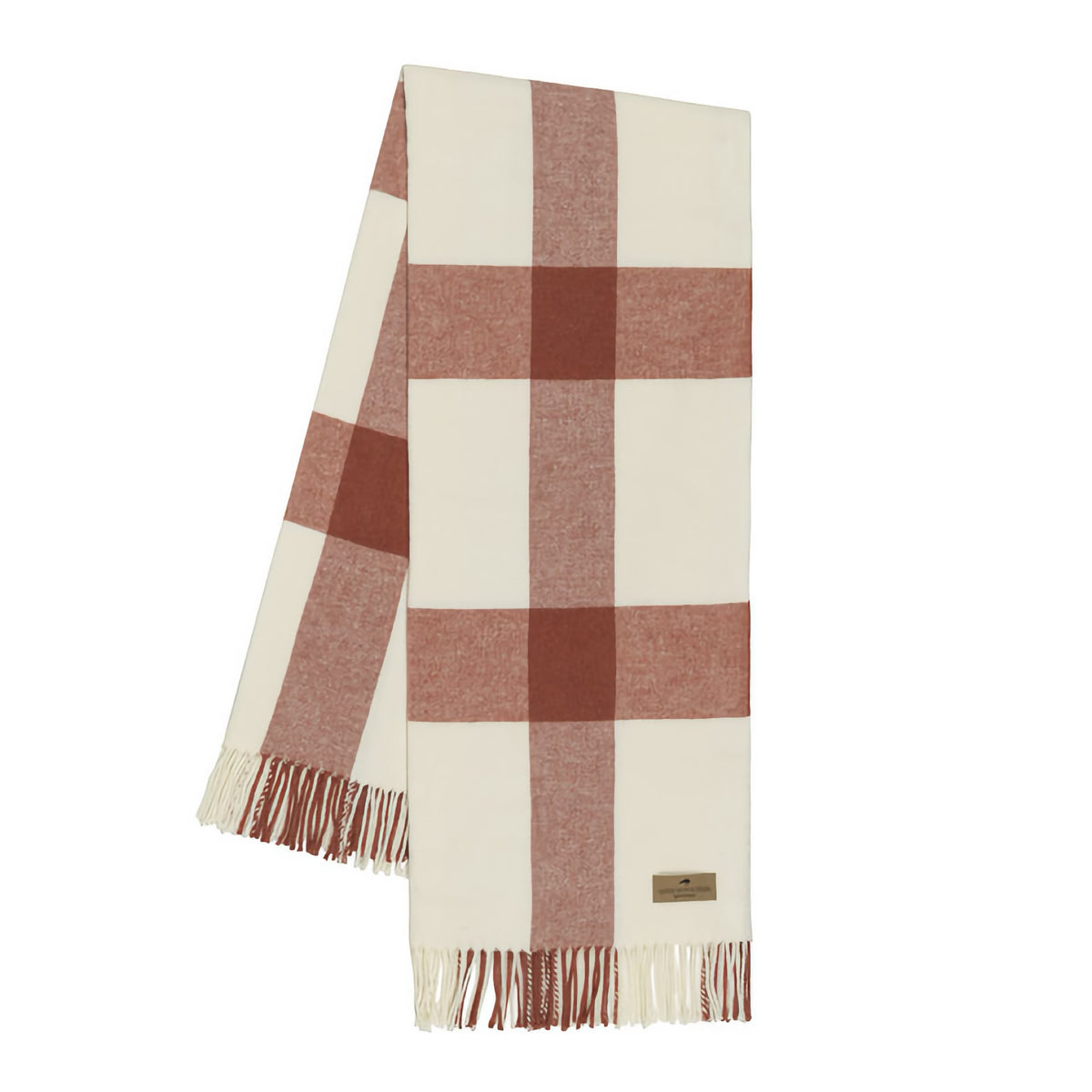 Folded Lands Downunder Wellington Plaid Throw in Spicy Orange color