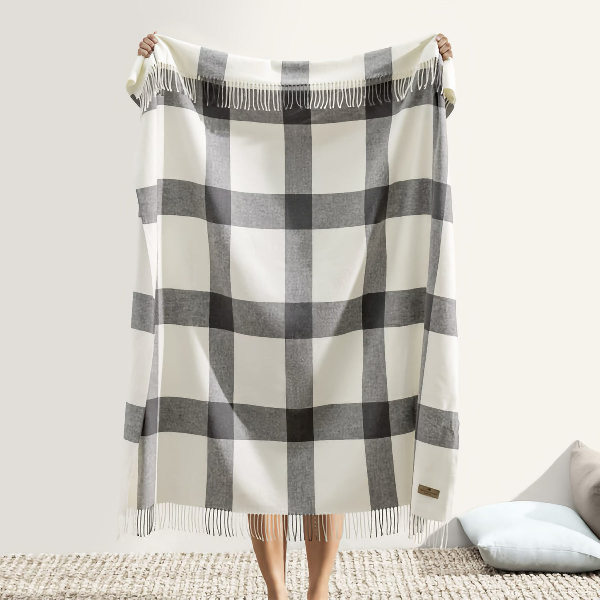 Hanging Lands Downunder Wellington Plaid Throw in Charcoal color