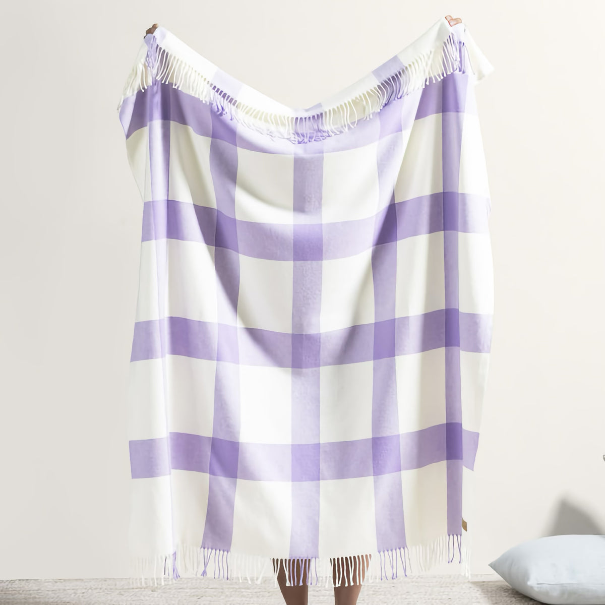 Hanging Lands Downunder Wellington Plaid Throw in Lilac color