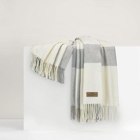 Lands Downunder Wellington Plaid Throw - Light Gray featured image