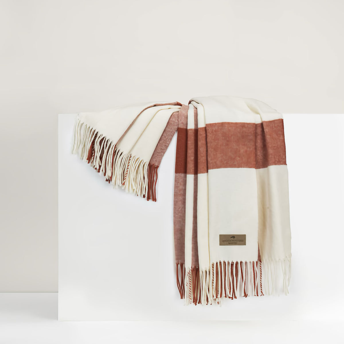 Lands Downunder Wellington Plaid Throw in Spicy Orange color