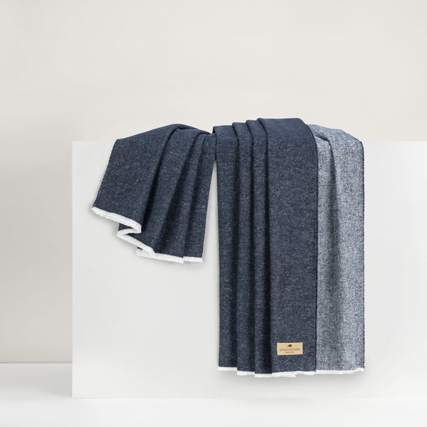 Lands Downunder Aspen Throw - Blue Eclipse - draped image