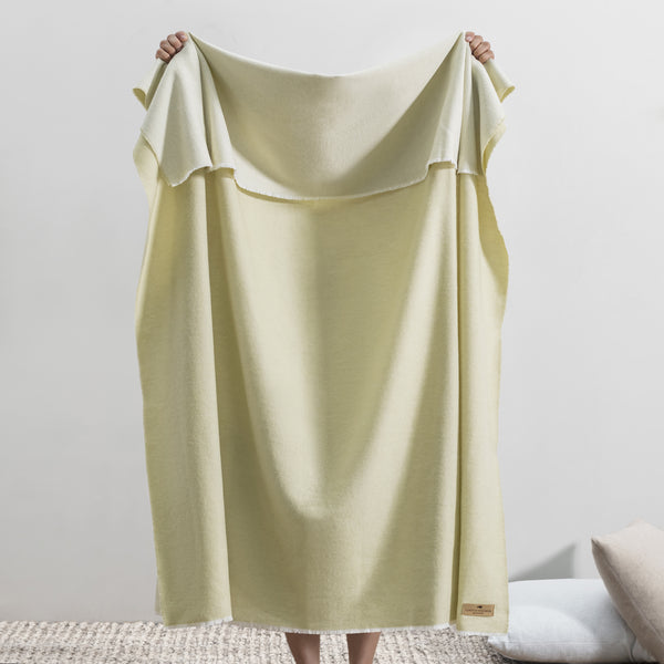 Lands Downunder Aspen Throw - white Sage - held image