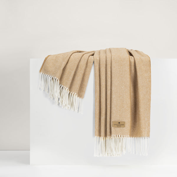 Lands Downunder Italian Herringbone Throw - draped over box image