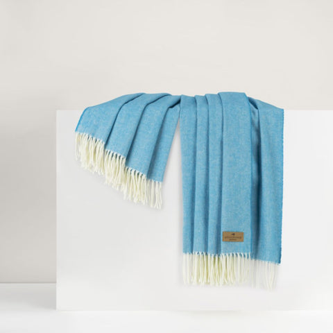 Lands Downunder Italian Herringbone Throw - Island Blue featured image