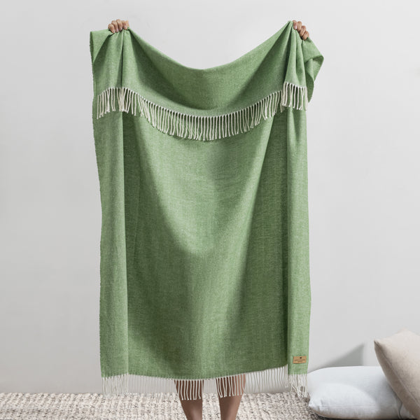 Lands Downunder Italian Herringbone Throw - Meadow - held image