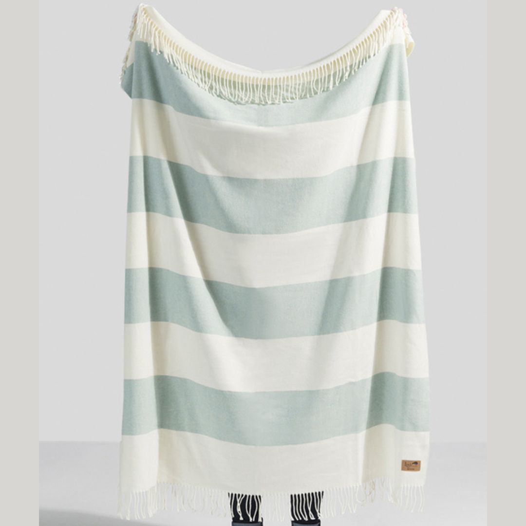 Lands Downunder Rugby Stripe Throw - Glacier - Held Image