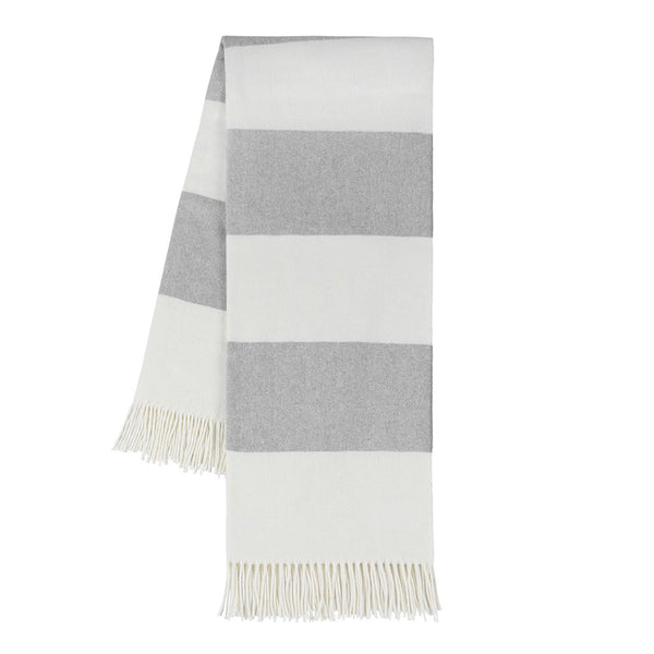Lands Downunder Rugby Stripe Throw - Light Gray - Silo Image