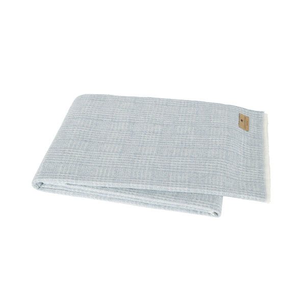 Lands Downunder Sutton Plaid Throw - Crystal Blue - silo image