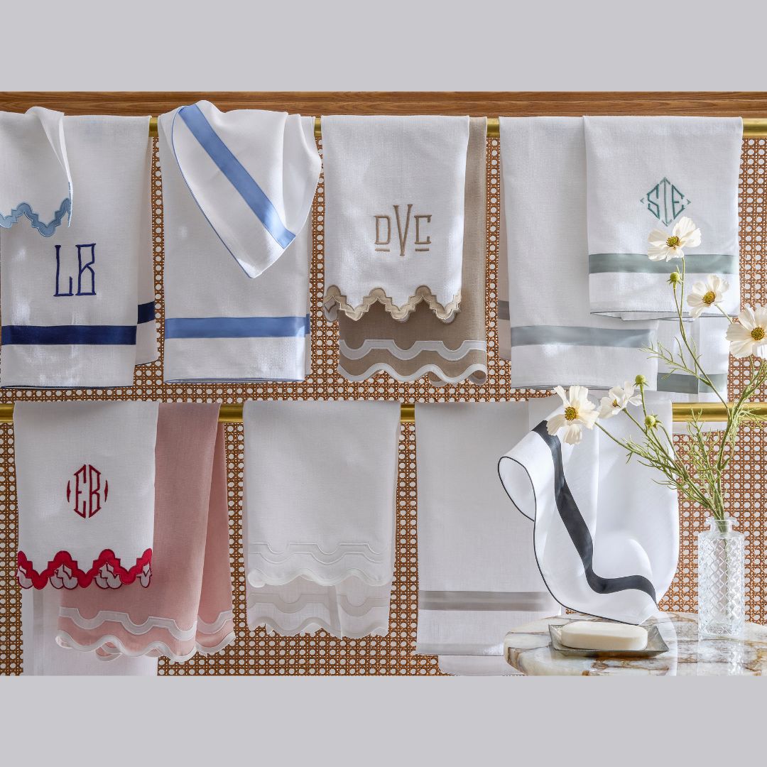Matouk Lowell, Aziza and Mirasol Guest Towels, some with monograms