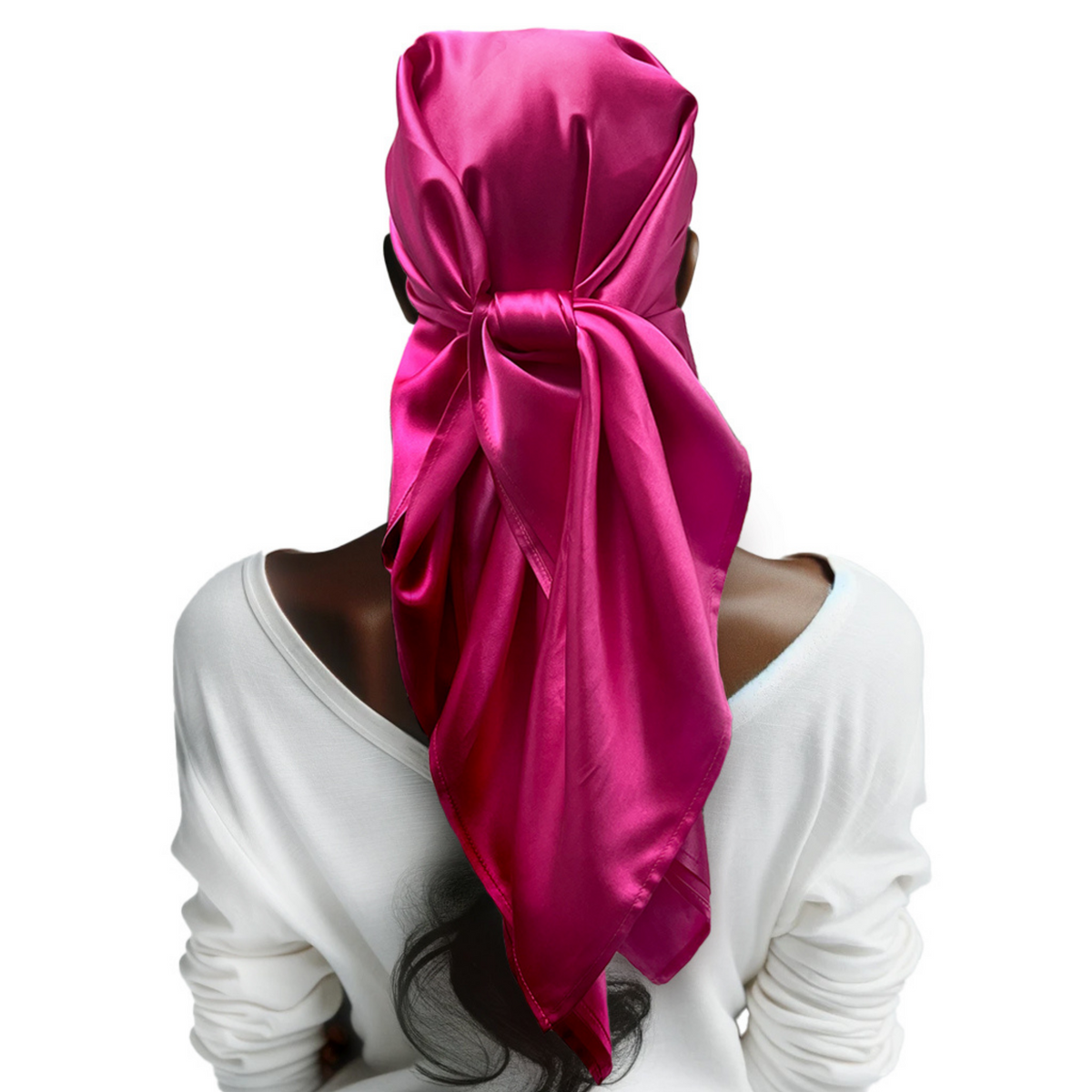 Mulberry Park Silks Pure Silk Square Head Scarf - Magenta