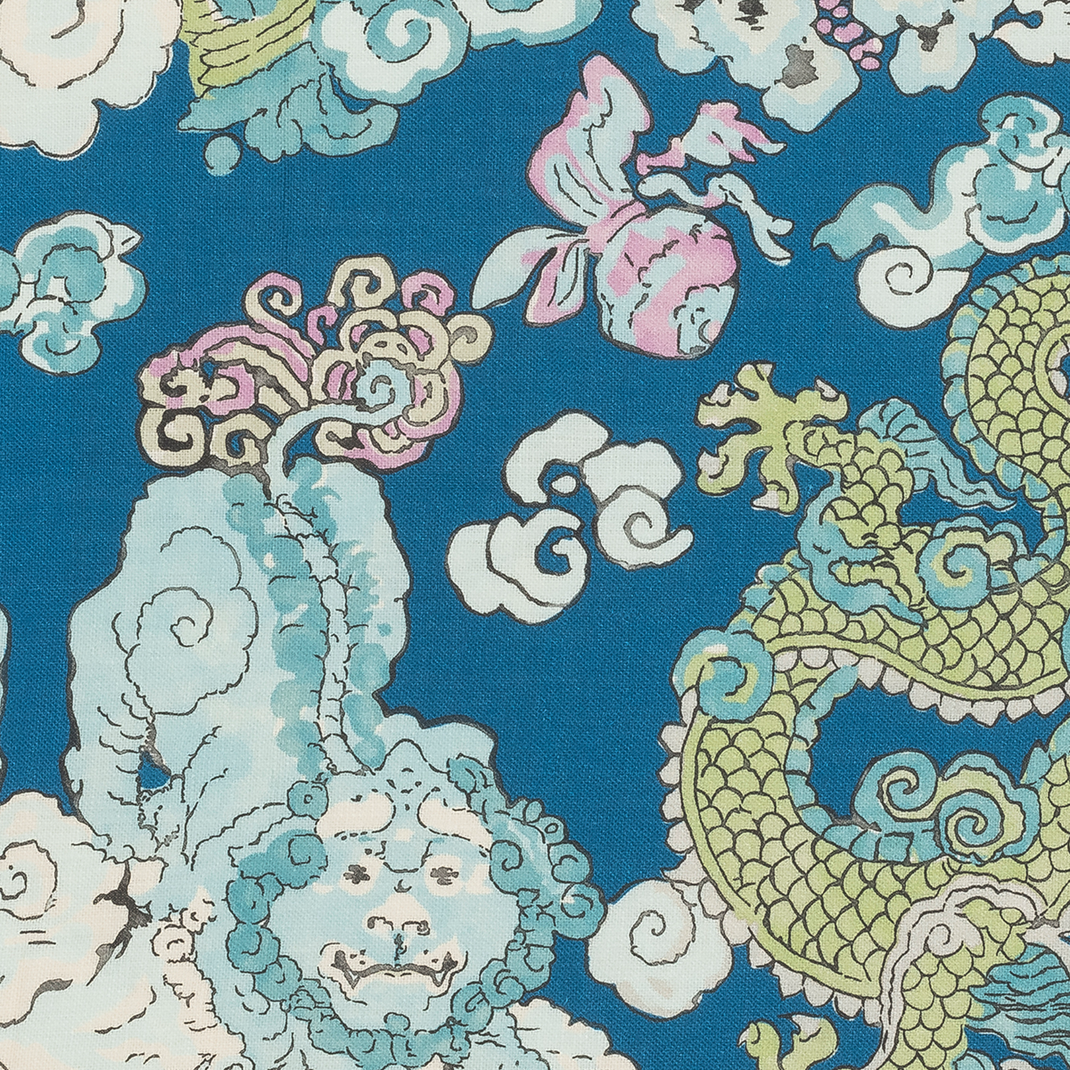 Closeup of Magic Mountain Shower Curtain in Aquarius Pattern