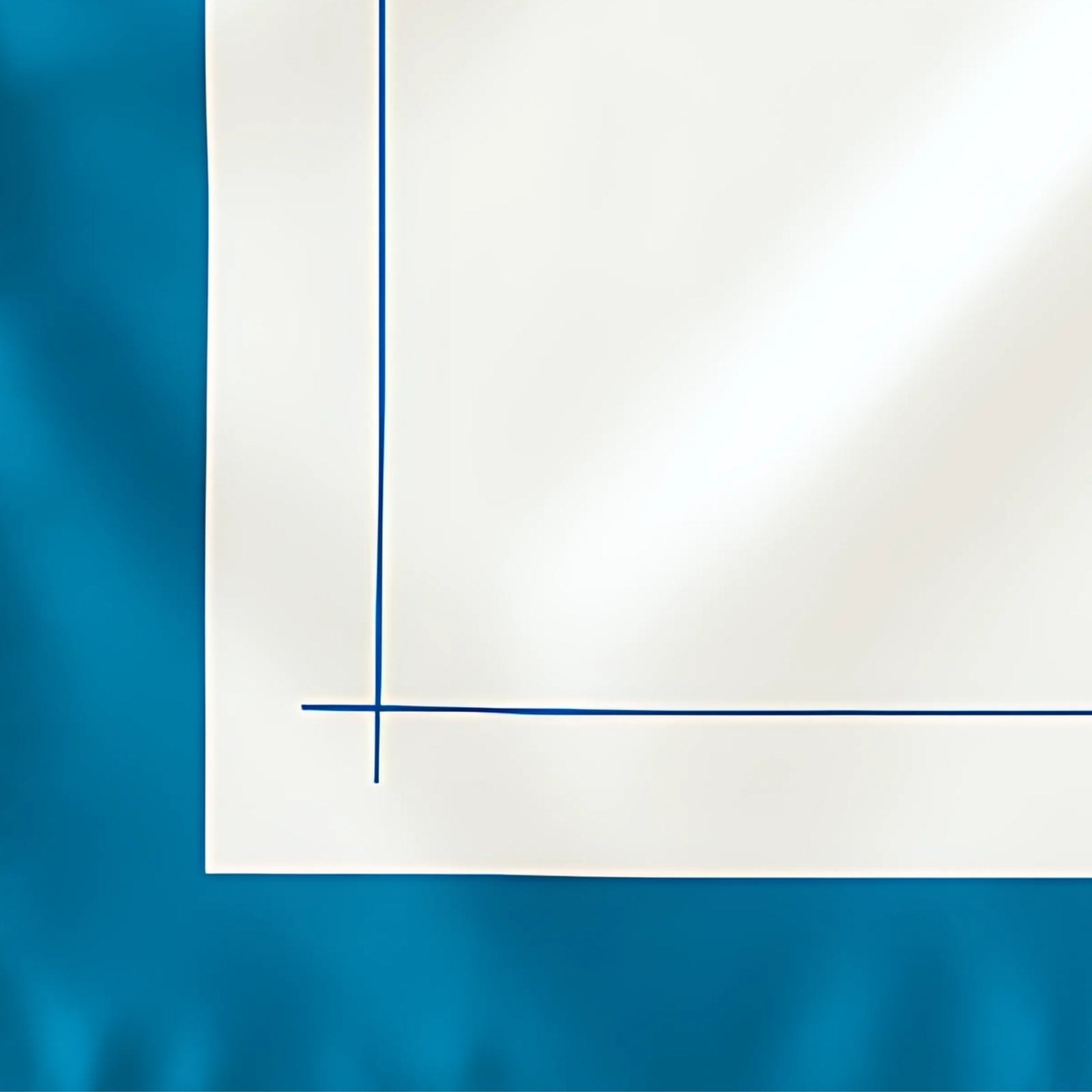 Ivory silk square scarf with Marina Blue border