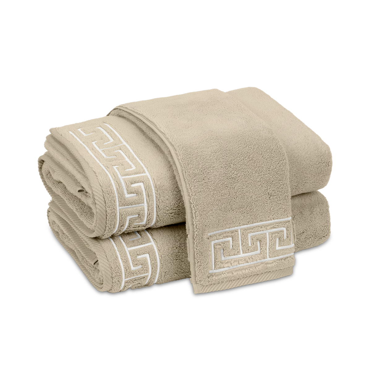 Folded Bath Towels of Matouk Adelphi Bath Towels in Color Dune